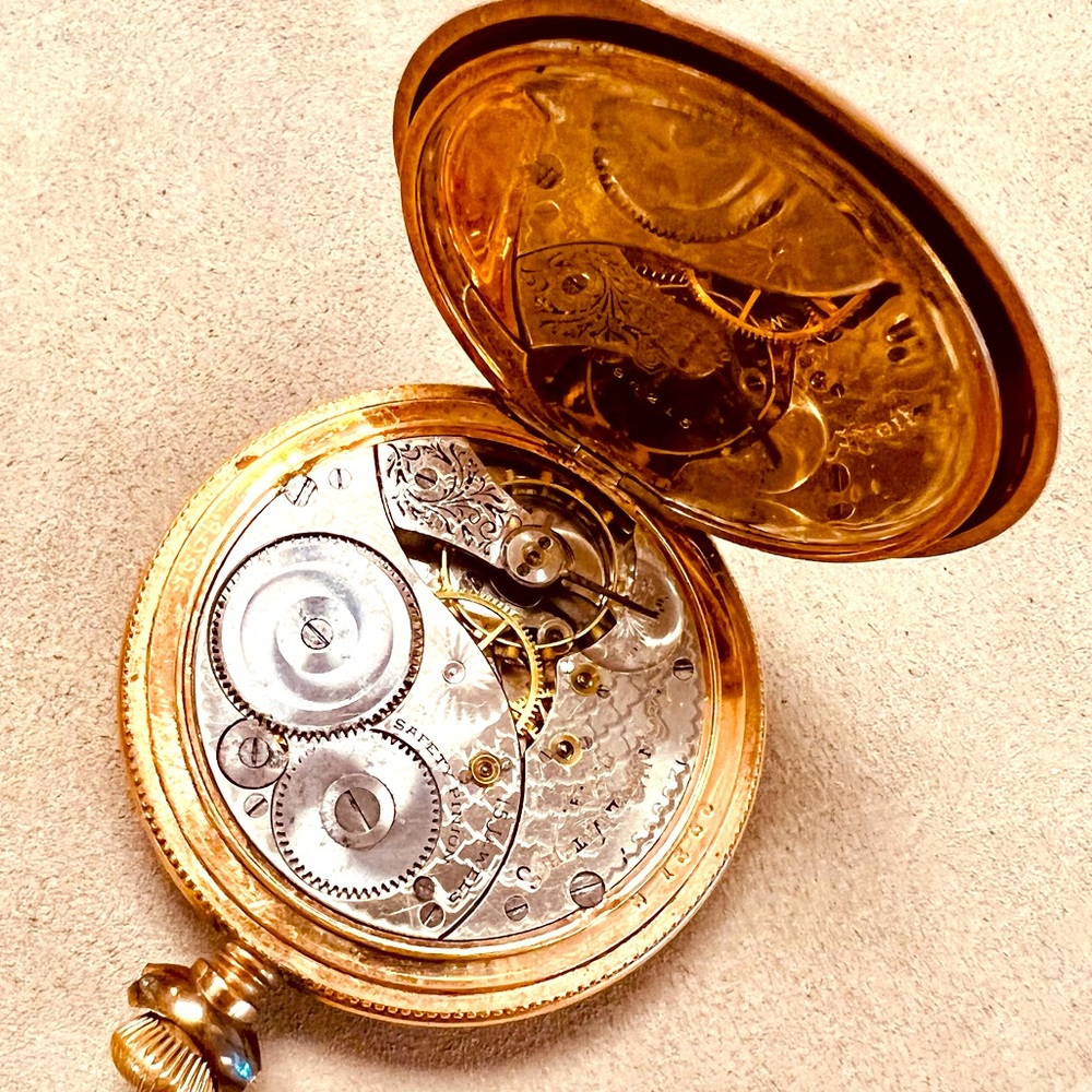 🌟HP🌟RARE ANTIQUE ELGIN HUNTER POCKET WATCH